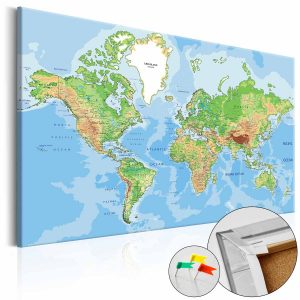 ARTGEIST World Geography verdenskort billede - multifarvet print på kork 90x60