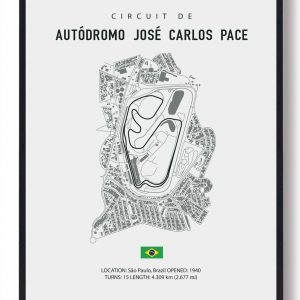 Autódromo José Carlos Pace - Formel 1 lys plakat (Størrelse: S - 21x29,7cm (A4))