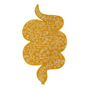 Burma snake rug, mustard og creme fra Bongusta