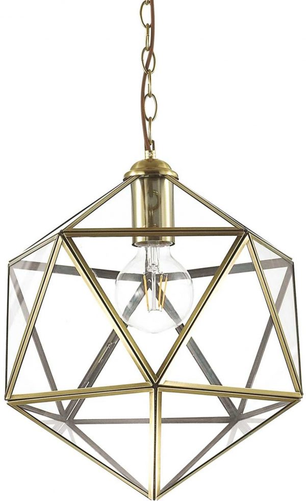 Deca, Pendel lampe, Sp1, metal by Ideal Lux (D: 50 cm. x H: 62 cm., Brændt/Messing)
