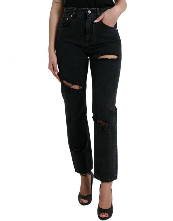 Dolce & Gabbana Sort Bomuld Denim Bukser & Jeans