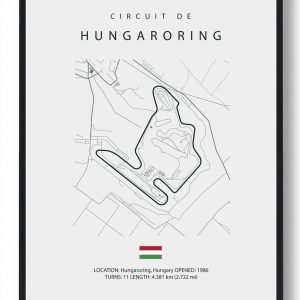 Hungaroring - Formel 1 lys plakat (Størrelse: S - 21x29,7cm (A4))