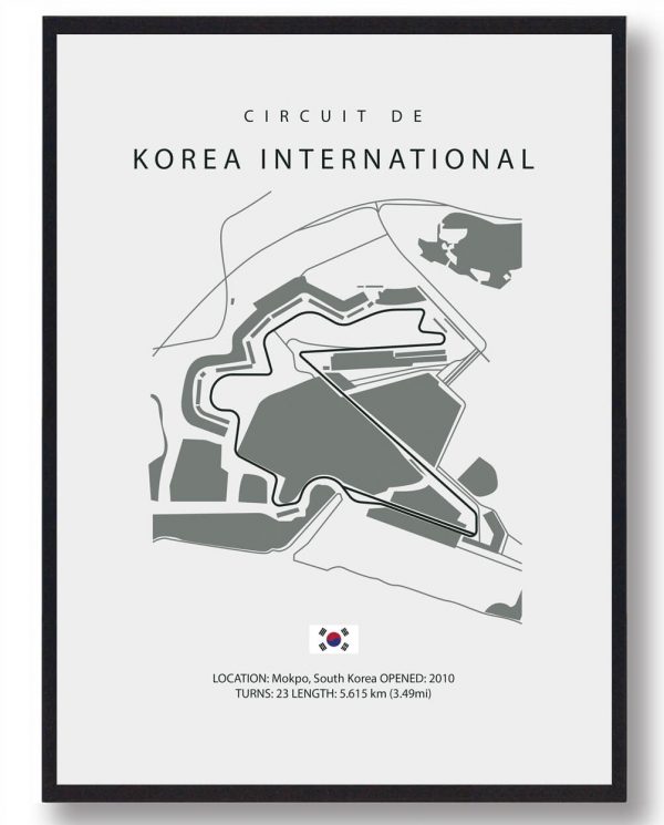 Korea International Circuit - Formel 1 lys plakat (Størrelse: S - 21x29,7cm (A4))