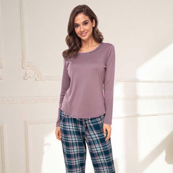 Lady Avenue Cotton Flannel Pyjamas -, Farve: Winter Rose, Størrelse: XL, Dame