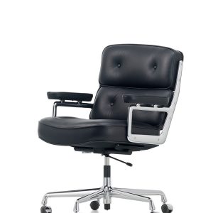 Lobby Chair ES 104 kontorstol, sort læder fra Vitra