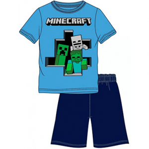 Minecraft pyjamas sæt - Blå/mørkeblå
