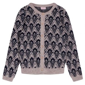 Noa Noa miniature Cardigan - Uld/Polyester - Becky - Brown/Blue