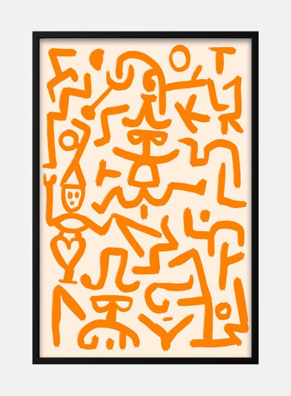 Paul Klee orange kunst plakat til stuen
