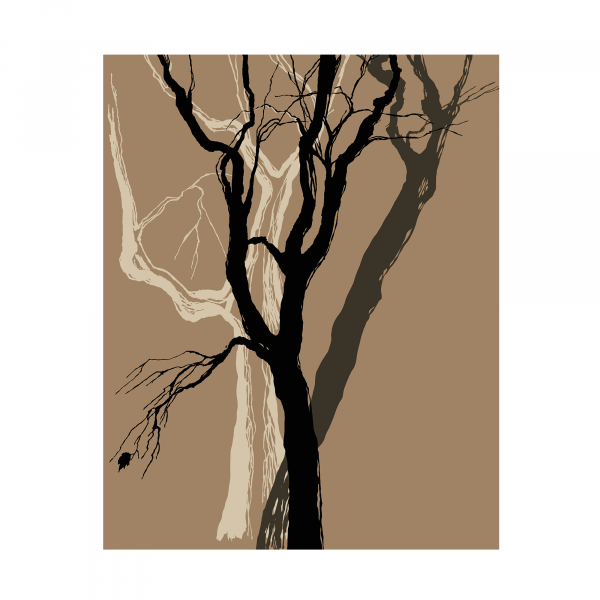 Plakat "Silhuet træ" Brun. 40 x 50 cm.