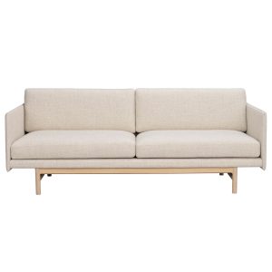 ROWICO Hammond sofa - beige stof og hvidpigmenteret egetræ