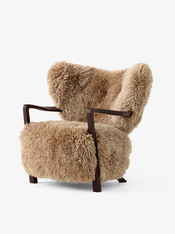 Wulff Lounge Chair fra Andtradition (Valnød, Sheepskin, Honey 50 mm)