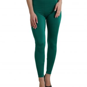 Dolce & Gabbana Grøn Nylon Slim Leggings Bukser & Jeans