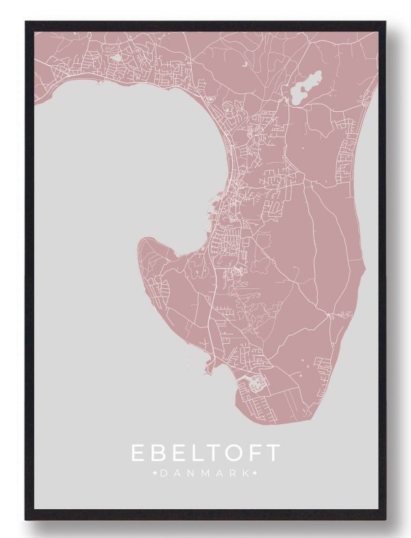 Ebeltoft plakat - lyserød (Størrelse: M - 30x40cm)