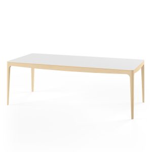GM 3700 RO Spisebord, hvid fra Naver Collection (180 x 100 cm, Ask hvidolie, Ingen tillægsplader)