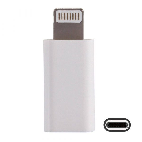 HAT PRINCE Mini USB 3.1 Type-C til Lightning 8 Pin Converter Adapter - hvid