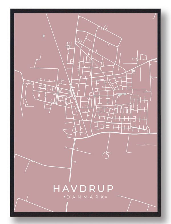 Havdrup plakat - rosa (Størrelse: S - 21x29,7cm (A4))