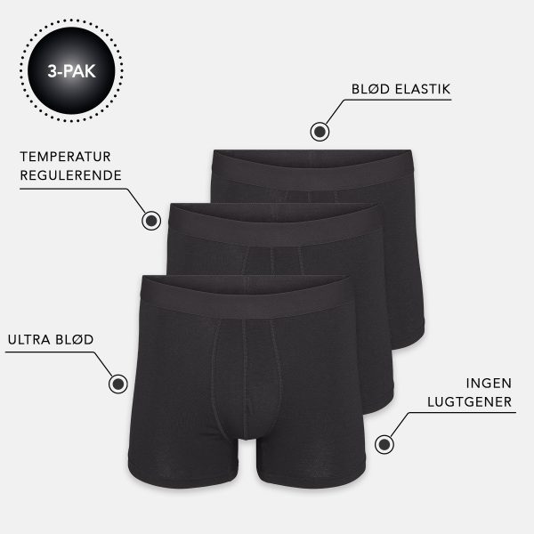 Iq Underwear 3-pack Bambus Boxershorts Black_Medium