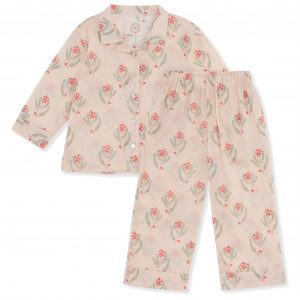Konges Sløjd Christmas Vintage Rose Flower Pyjamas - Str. 6 mdr