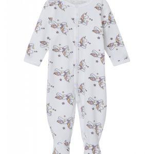 Name it pyjamas dragt i hvid m. enhjørning motiv til børn