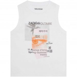 Zadig & Voltaire Tank Top White - Str. 8 år