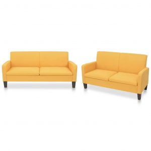 2 personers sofa stof gul