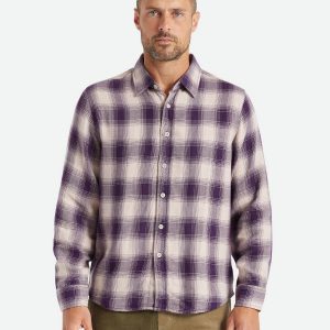 Brixton Bowery SW L/S Flannel (Lilla, M)