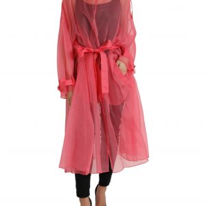 Dolce & Gabbana Elegant Pink Silke Long Jakke & Frakke