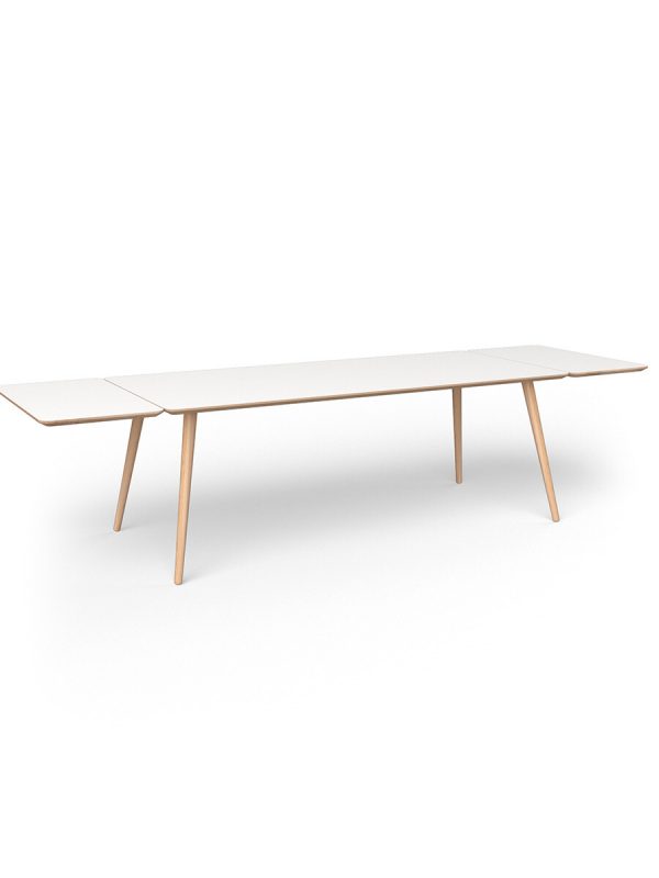 EAT Spisebord, 200 x 90 cm med 2 tillægsplader fra VIA Copenhagen (Laminat / White, Oak White Oil)