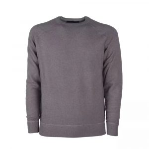 Elegant Gray Cashmere Crew Neck Sweater