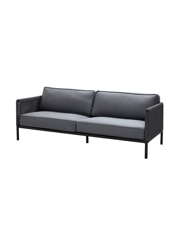Encore 3-pers. Sofa fra Cane-line (Lava grey/Dark grey)