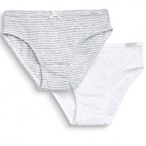 Esprit 2-pack hipsters, white-grey - 104 - 104/110