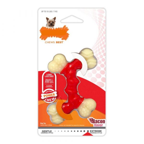 Hund Bidering Nylabone Extreme Chew Dobbelt Bacon Nylon Termoplastisk XS-størrelse