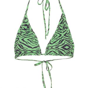 Hunkøn Bikini Overdel - Lilly - Green Tiger Art Print