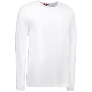 Hvid langærmet t-shirt til mænd - 3XL