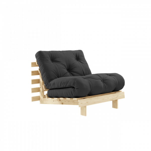 Karup Design Roots Sovesofa M. Madras 90x200 734 Dark Grey/Fyrretræ