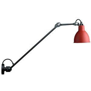 Lampe Gras N304 L60 Væglampe Mat Sort & Rød Hardwired