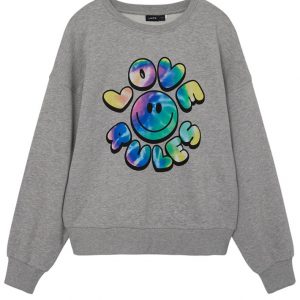 LMTD sweatshirt, Smile, grå - 140 - 134/140