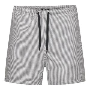 Only & Sons Ted Seersucker Stribet Badeshorts - Black Small