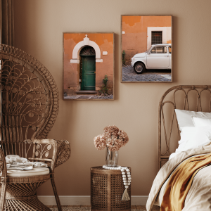 Orange vintage plakater - 21x30 cm