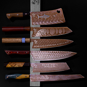 Riceknife® Limited Edition Taktilt Damaskus Stål Knivsæt 6 knive
