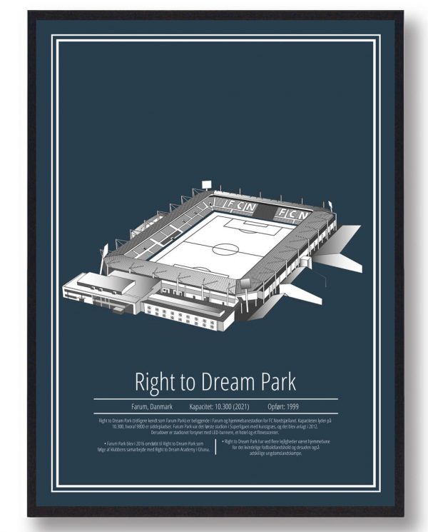 Right to Dream Park FC Nordsjælland plakat (Størrelse: M - 30x40cm)