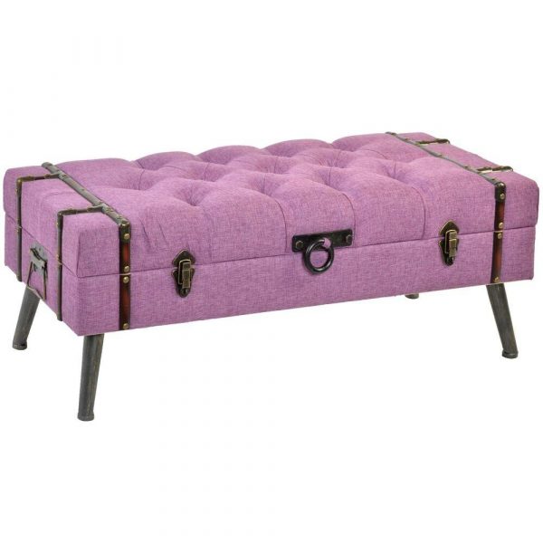 Stol Metal Polyester Fuchsia Træ MDF (102 x 42 x 40,5 cm)