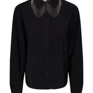 Y.A.S - Frima Fringe Ls Shirt - Sort