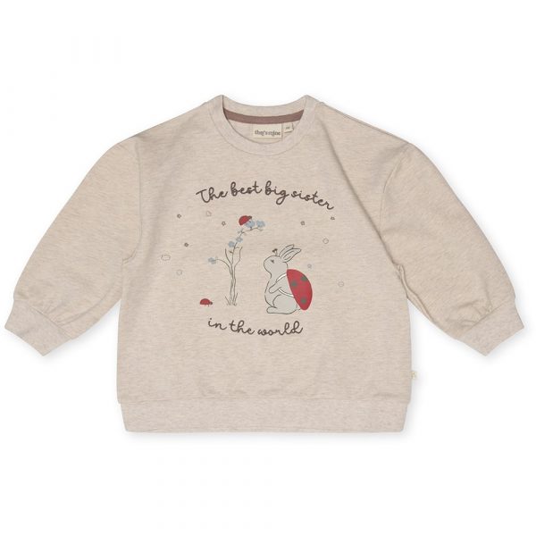 Finley big sister sweatshirt - Light brown melange