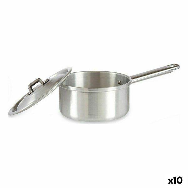 Kasserolle med låg Ø 14 cm Sølvfarvet Aluminium 1 L (10 enheder)