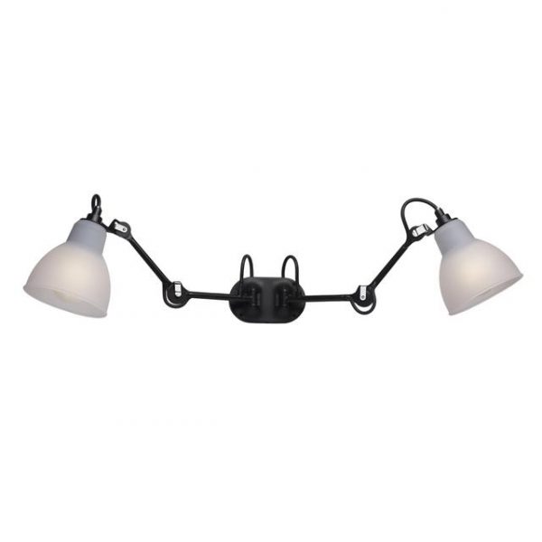 Lampe Gras N204 Double Badeværelses Væglampe Sort/Polykarbonat – DCWéditions