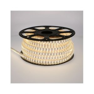 Restsalg: 25 meter LED strip 300W vandtæt, 230V, 180 LED pr. meter! - Serie E - Kulør : Varm