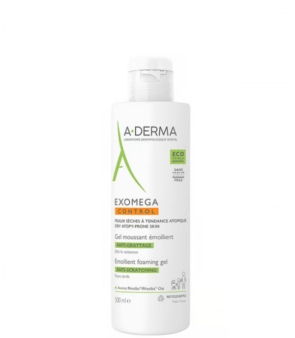 A-Derma Exomega Control Emollient Foaming Gel. 500 ml.