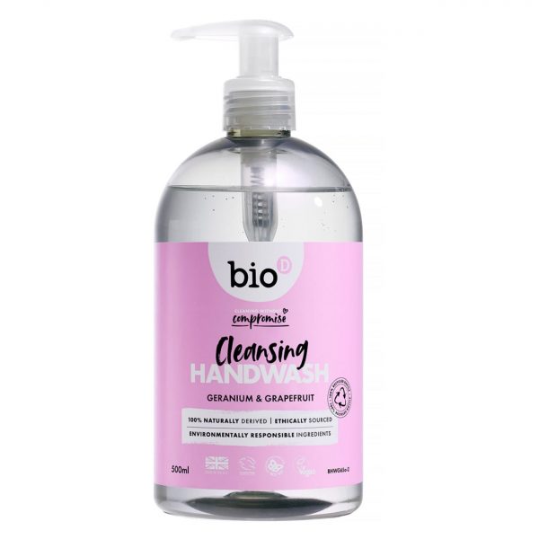 Bio-D - Antibakteriel Håndsæbe - Geranium & Grapefrugt Duft - 500 Ml