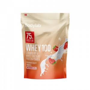 Bodylab Whey Proteinpulver - Jordbær/hvid chokolade (1 kg)